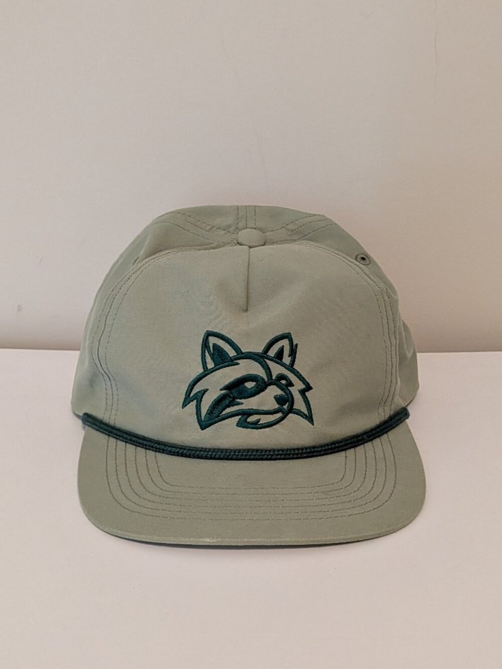 Rora Trash Panda Classic Rope Hat, Evergreen, Raccoon Logo